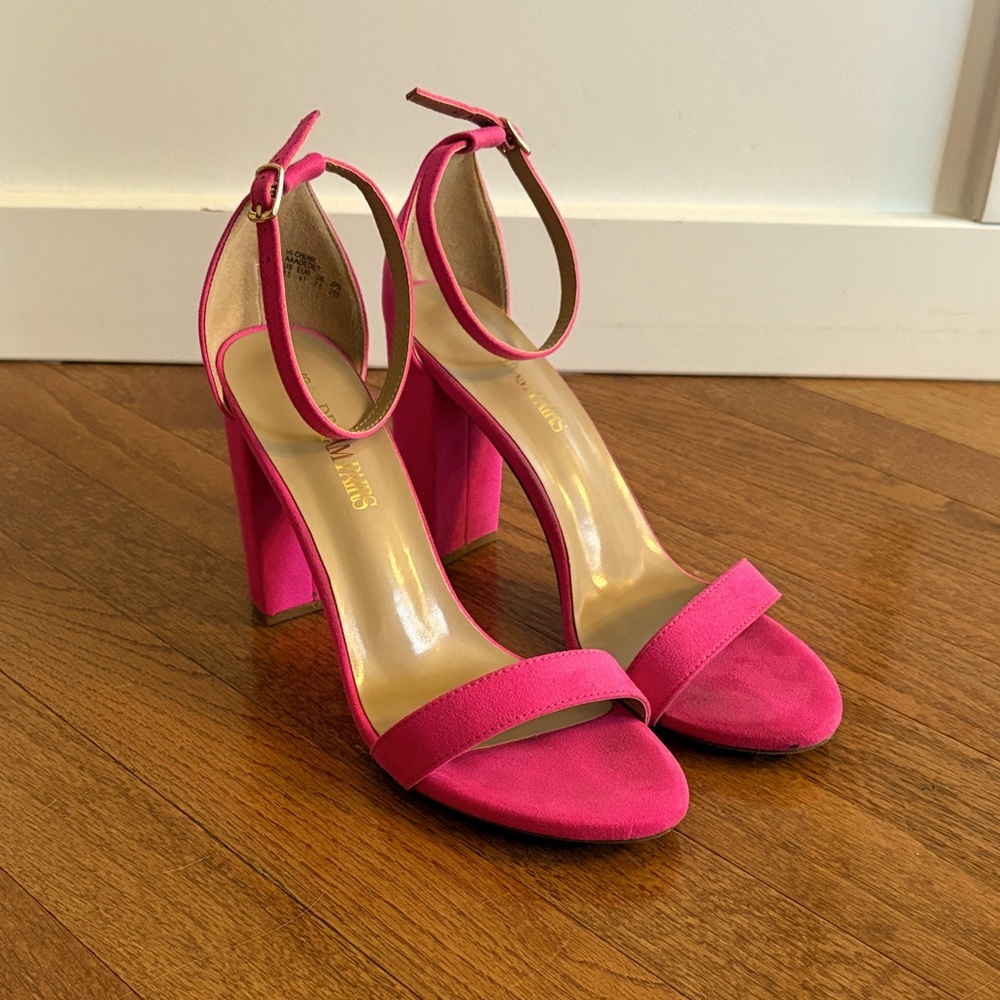 Dream Pairs Fuchsia Ankle Strap Block Heels
